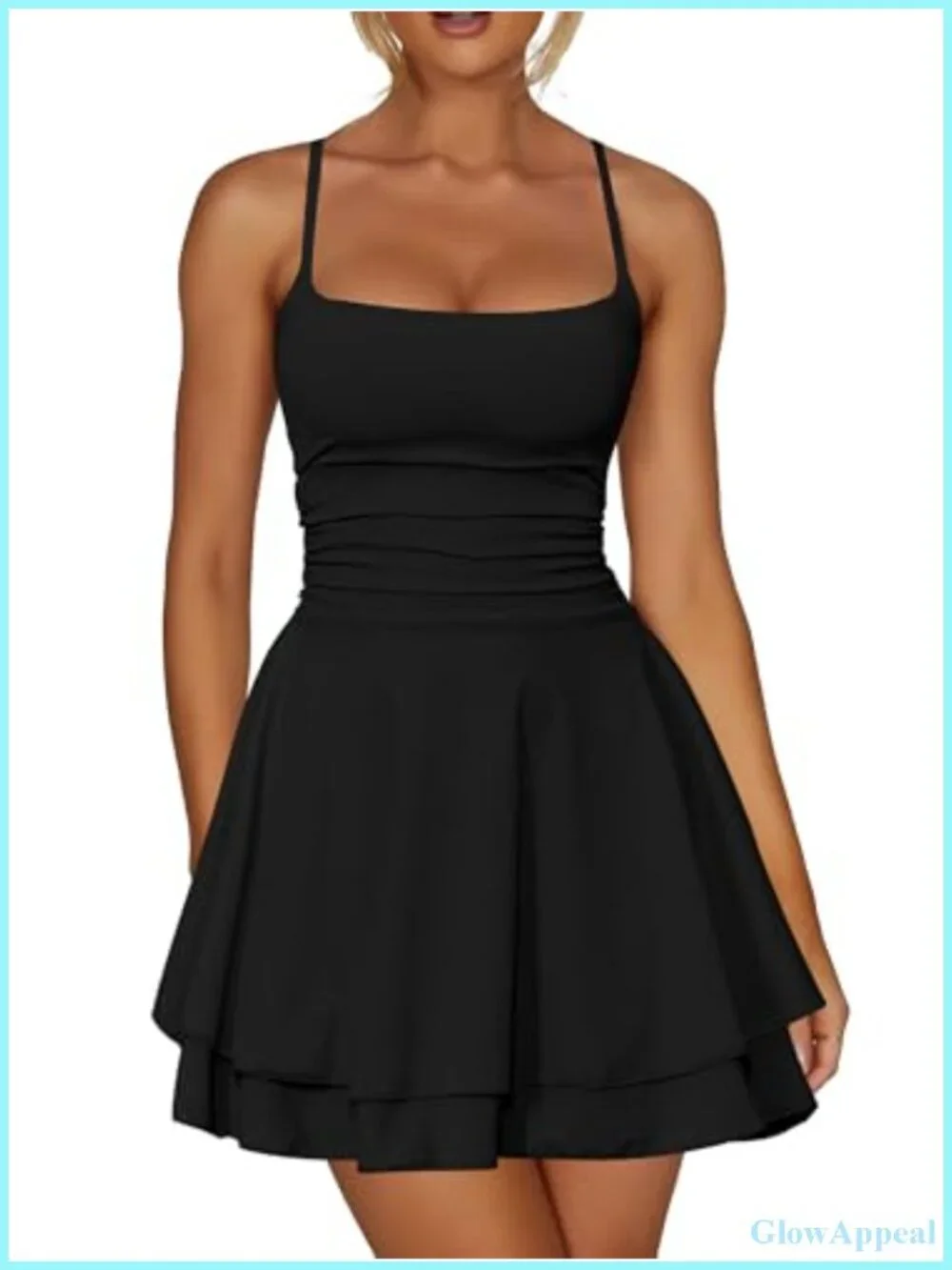 Sexy Ruffle Mini Dress Spaghetti Strap Ruched Corset Party Club Short Dress